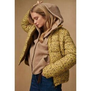 Barbour Free People Marin Quilt Puffer‎ Reversible Jacket Size 12